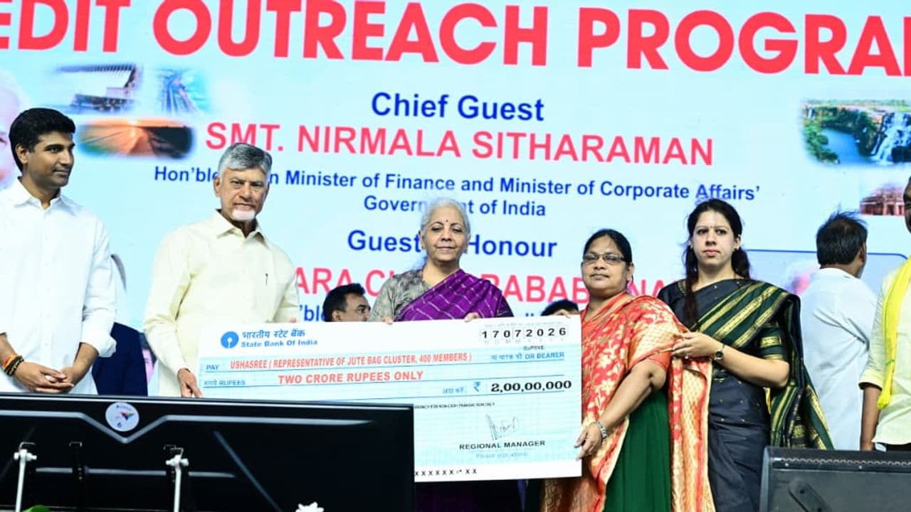 Chief Minister N. Chandrababu Naidu and Union Finance Minister Nirmala Sitharaman distributed loans worth Rs.3,216 crore to over 1.03 lakh beneficiaries at a Mega Credit Outreach Programme in Palnadu.