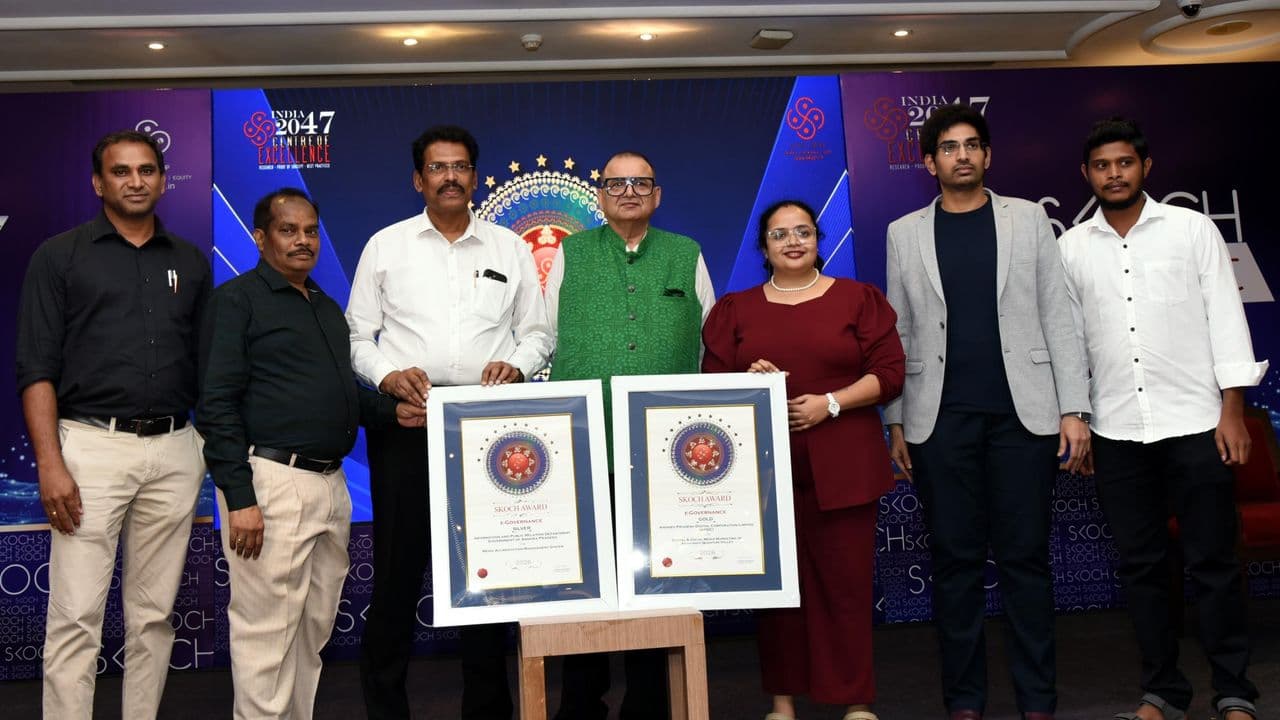 SCOCH Silver Award received by Joint Director I. Suryachandra Rao and R.I.E. Dr. Nagaraja