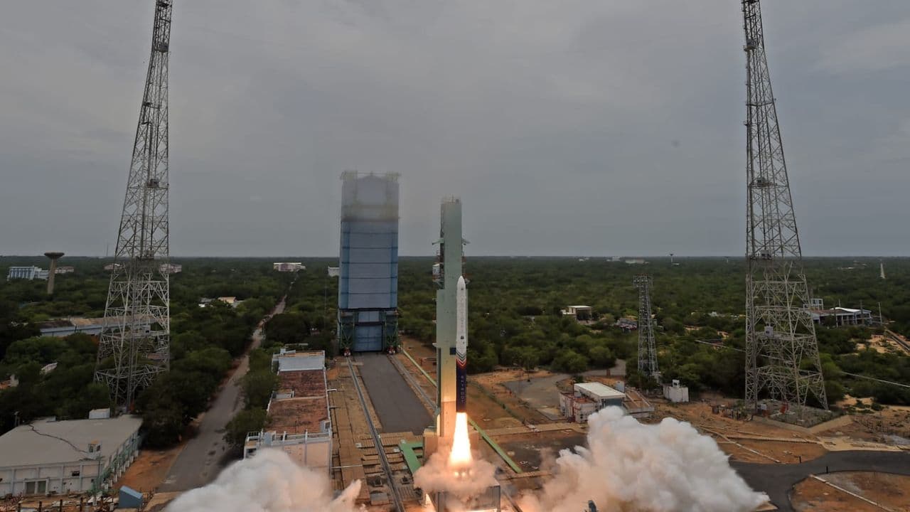 Skyroot Aerospace's Vikram-I lifts off from Sriharikota, becoming India's first private orbital launch vehicle.