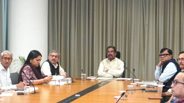 Union Education Minister Dharmendra Pradhan reviews preparedness for the NEET UG re-examination scheduled for June 21, 2026.