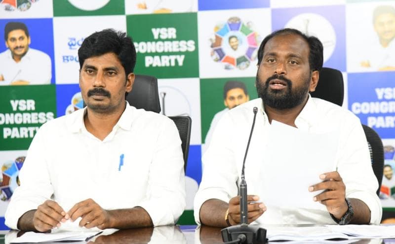 YSRCP Students’ Wing State President Panuganti Chaitanya and Working President Ravichandra
