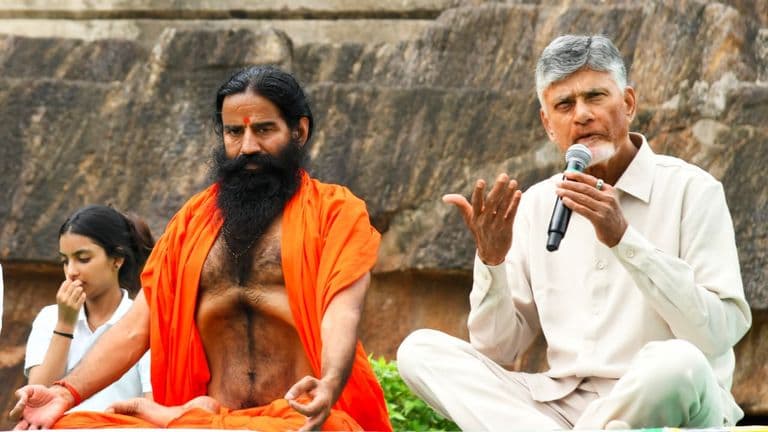 CM Chandrababu Naidu Yogandhra event at Undavalli Caves